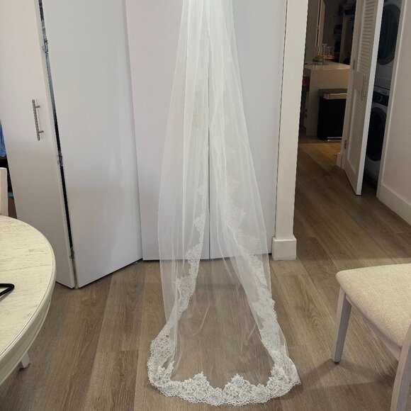 Cathedral Lace Wedding Veil - Picture 4 of 7